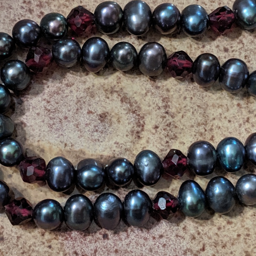 Genuine Black Pearl Necklace